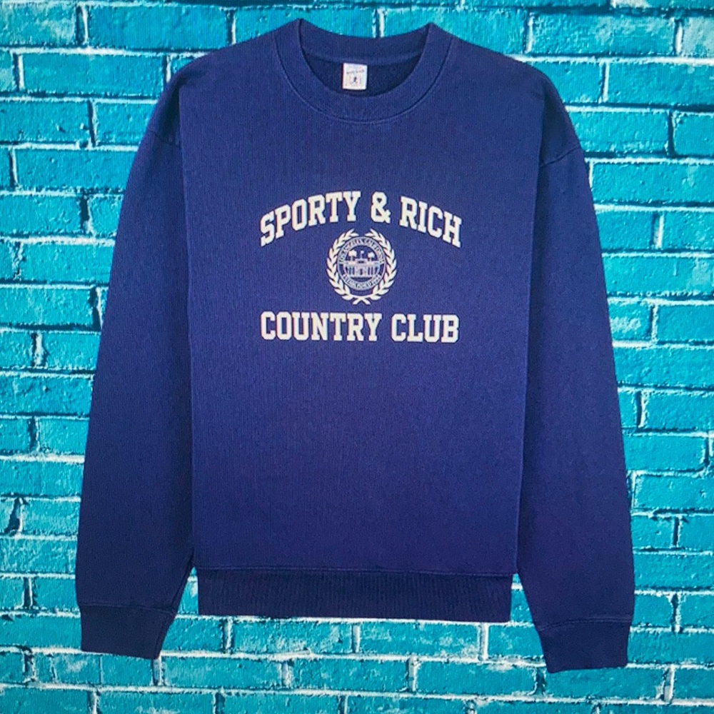 SPORTY & RICH Carlyle Script Quarter ZIP merlot white sweat